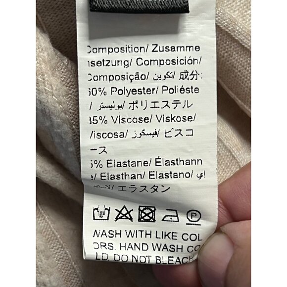 Shein Size M Chic Ribbed Beige Long-Sleeve Twist Front Bodysuit Soft Comfortable - Picture 11 of 15